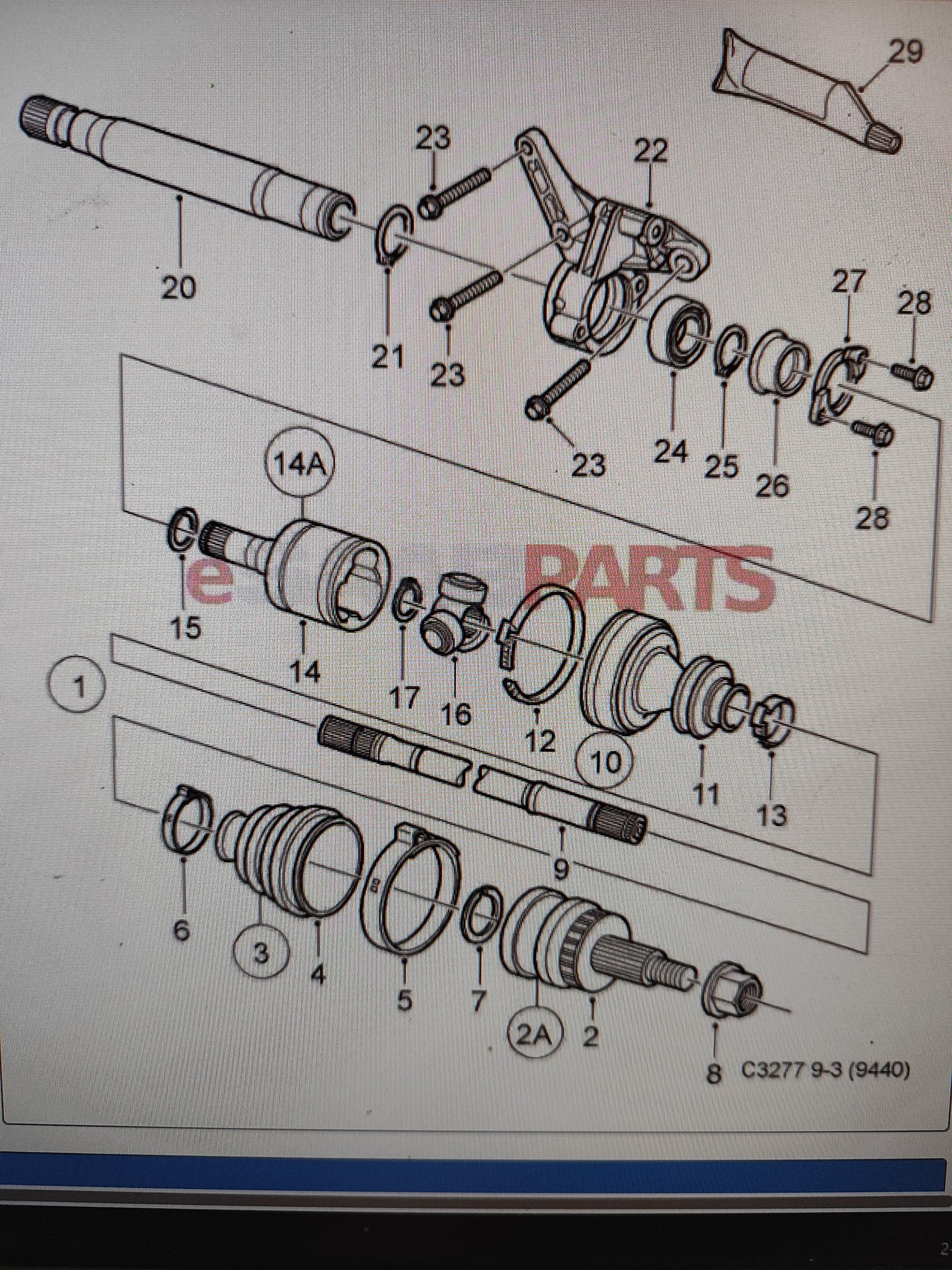 CV Joint Kit for Saab 9-3 / 9-5 (93192067 / 12793857)
